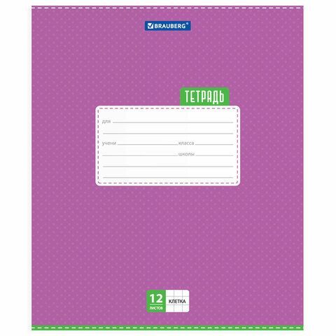 Тетрадь 12 л. BRAUBERG 20 шт., клетка, обложка картон, ТОЧКИ, 103023