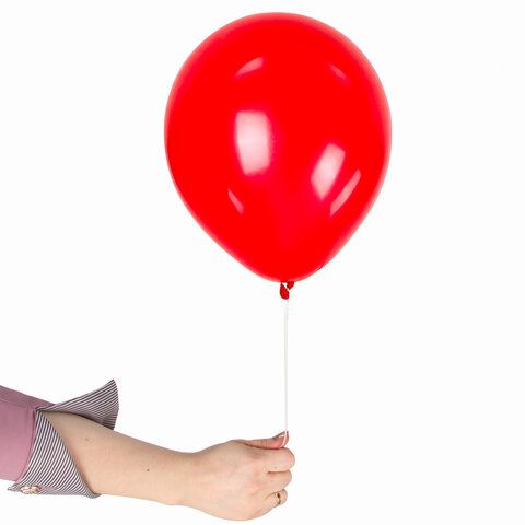 Шары воздушные ЗОЛОТАЯ СКАЗКА, 10&quot; (25 см), КОМПЛЕКТ 50 штук, красные, пакет, 104998