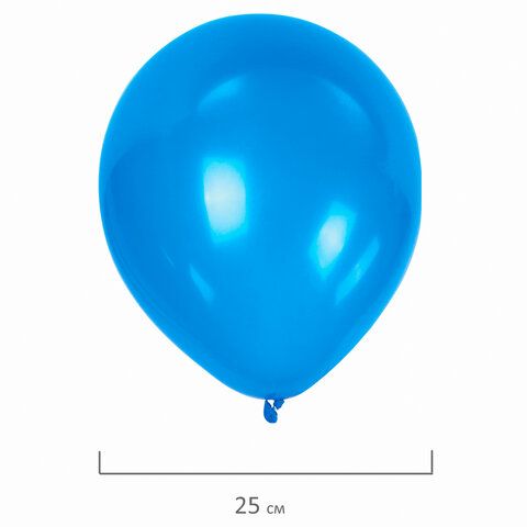 Шары воздушные ЗОЛОТАЯ СКАЗКА, 10&quot; (25 см), КОМПЛЕКТ 50 штук, синие, пакет, 104999