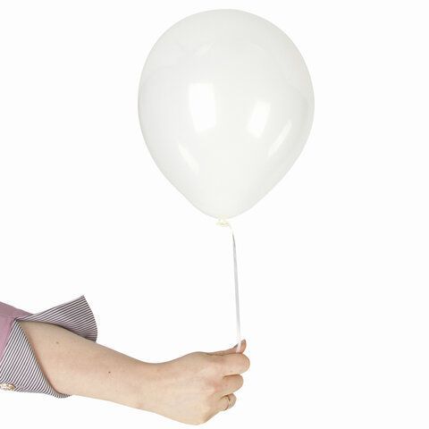 Шары воздушные ЗОЛОТАЯ СКАЗКА, 10&quot; (25 см), КОМПЛЕКТ 50 штук, белые, пакет, 105000