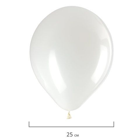 Шары воздушные ЗОЛОТАЯ СКАЗКА, 10&quot; (25 см), КОМПЛЕКТ 50 штук, белые, пакет, 105000