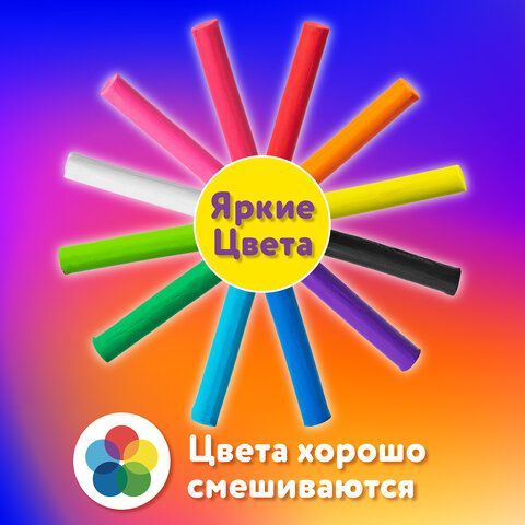 Пластилин классический ЮНЛАНДИЯ 2 шт. &quot;ЮНЛАНДИК-ЖИВОПИСЕЦ&quot;, 12 цветов, 240 г, ВЫСШЕЕ КАЧЕСТВО, 105029