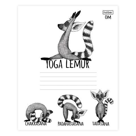 Тетрадь 24 л., HATBER 20 шт., клетка, обложка картон, &quot;Animals Yoga&quot; (5 видов), 24Т5В1