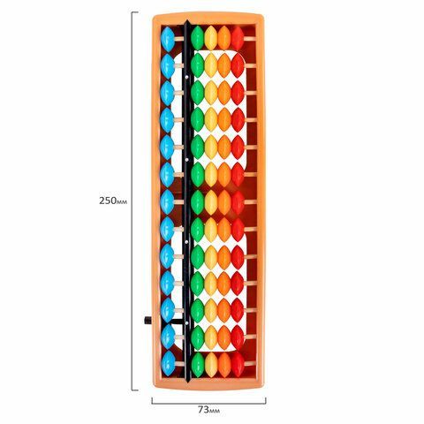 Счеты Абакус (соробан) радужные ЮНЛАНДИЯ &quot;Ментальная арифметика&quot;, 13 разрядов кнопка обнуления, 106239