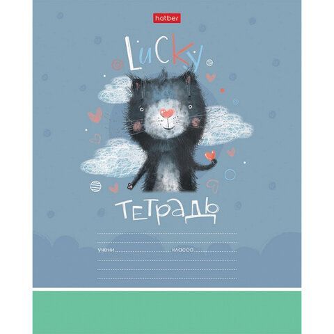 Тетрадь 12 л. HATBER 20 шт. клетка, обложка картон, &quot;Счастливчики&quot; (5 видов в спайке), 12Т5В1