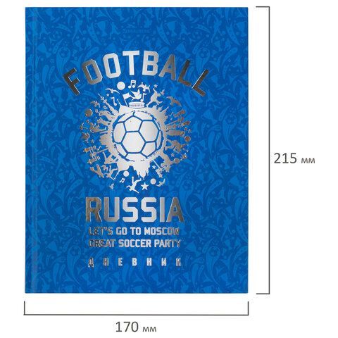 Дневник 5-11 класс 48 л., твердый, BRAUBERG, фольга, с подсказом, &quot;Football&quot;, 106416
