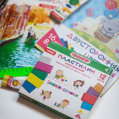 Пластилин классический ПИФАГОР 2 шт. &quot;ЭНИКИ-БЕНИКИ СУПЕР&quot;, 12 цветов, 240 грамм, стек, 106429