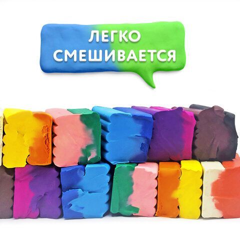 Пластилин классический ЮНЛАНДИЯ &quot;ВЕСЁЛЫЙ ШМЕЛЬ&quot;, 18 цветов, 360 грамм, стек, ВЫСШЕЕ КАЧЕСТВО, 106432