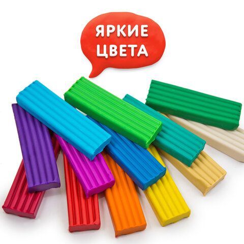 Пластилин классический ЮНЛАНДИЯ &quot;ВЕСЁЛЫЙ ШМЕЛЬ&quot;, 18 цветов, 360 грамм, стек, ВЫСШЕЕ КАЧЕСТВО, 106432