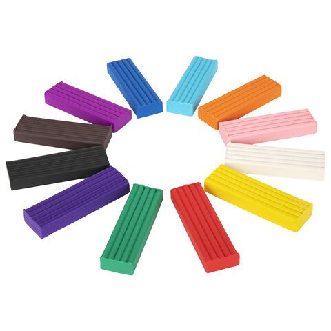 Пластилин классический BRAUBERG KIDS 2 шт., 12 цветов, 240 г, стек, ВЫСШЕЕ КАЧЕСТВО, 106436