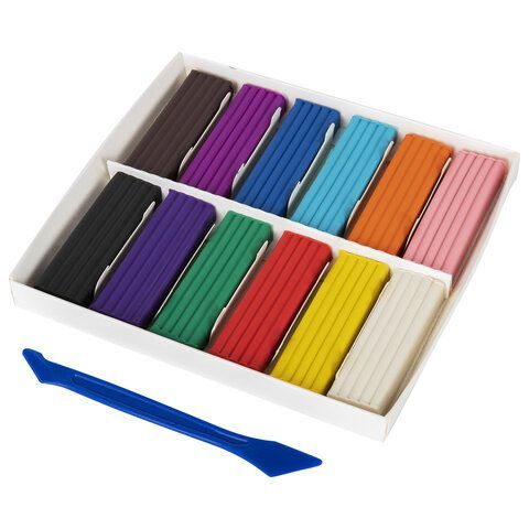 Пластилин классический BRAUBERG KIDS 2 шт., 12 цветов, 240 г, стек, ВЫСШЕЕ КАЧЕСТВО, 106436