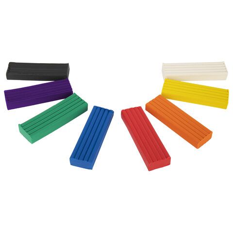 Пластилин классический BRAUBERG KIDS 2 шт., 8 цветов, 160 г, со стеком, 106501