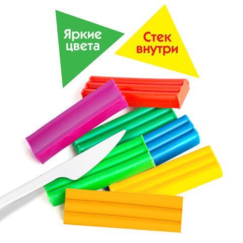 Пластилин классический ПИФАГОР 3 шт. &quot;ЭНИКИ-БЕНИКИ СУПЕР&quot;, 12 цветов, 120 г, стек, 106505
