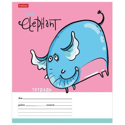 Тетрадь 12 л. HATBER 10 шт. клетка, обложка картон, &quot;Little Elephant&quot; (5 видов в спайке), 12Т5В1