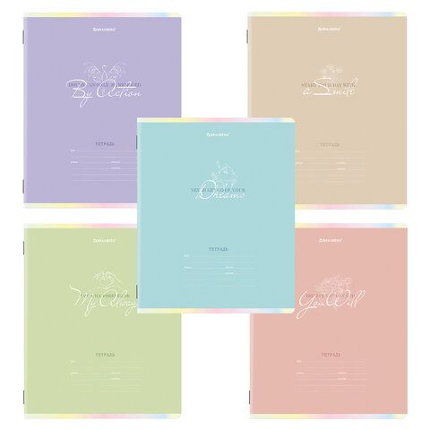 Тетради 18 л. КОМПЛЕКТ 10 шт. BRAUBERG, клетка, обложка картон, PASTEL, 106670