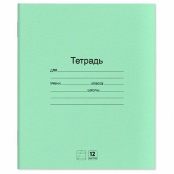 Тетради ДЭК 12 л. КОМПЛЕКТ 20 шт. с ЗЕЛЁНОЙ обложкой, ЮНЛАНДИЯ, косая линия, 106743