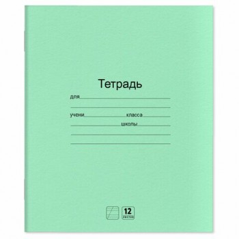 Тетради ДЭК 12 л. КОМПЛЕКТ 10 шт. с ЗЕЛЁНОЙ обложкой, ЮНЛАНДИЯ, косая линия, 106748