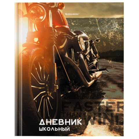 Дневник 5-11 класс 48 л., твердый, BRAUBERG, глянцевая ламинация, с подсказом, &quot;Байк&quot;, 106867