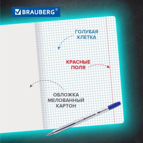 Тетради ДЭК 18 л., КОМПЛЕКТ 20 шт., BRAUBERG КЛАССИКА, клетка, обложка картон, ЧЕРНАЯ, 106969