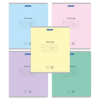 Тетради ДЭК 12 л. КОМПЛЕКТ 10 шт. BRAUBERG КЛАССИКА NEW, клетка, обложка картон, АССОРТИ, 107045