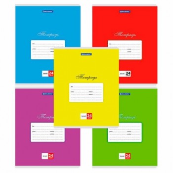 Тетради ДЭК 24 л., КОМПЛЕКТ 10 шт., BRAUBERG "КЛАССИКА", линия, обложка картон, АССОРТИ, 107096