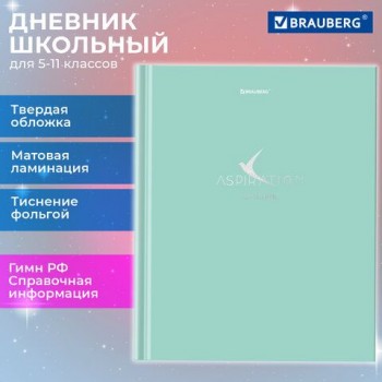 Дневник 5-11 класс 48 л., твердый, BRAUBERG, фольга, с подсказом, Aspiration, 107199