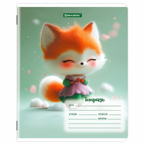 Тетради ДЭК 12 л., КОМПЛЕКТ 10 шт., BRAUBERG, клетка, обложка картон, "МИЛЫЕ ЗВЕРУШКИ", 107319