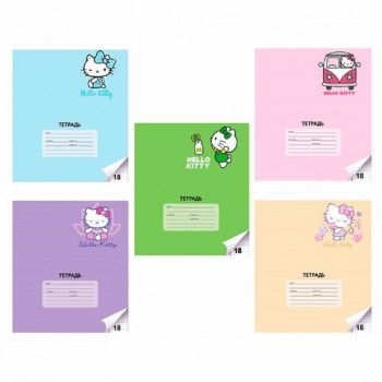 Тетрадь 18л. CENTRUM 25 шт. линия, обложка картон, Hello Kitty (микс в спайке), 74541