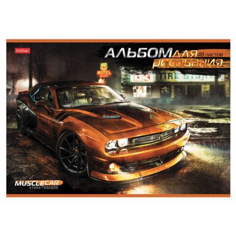 Альбом д/рис. А4 48л., скоба, обложка картон, HATBER 6 шт., 205х290мм, Autotravel, 48А4В