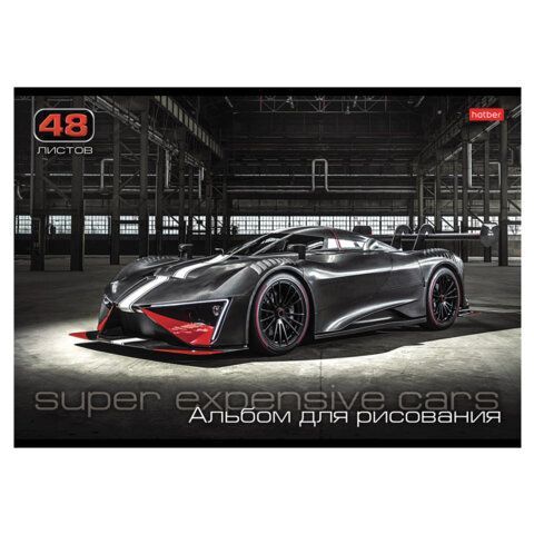 Альбом д/рис. А4 48л., скоба, обложка картон, HATBER 5 шт., 205х290мм, АвтоЛюкс, 48А4В