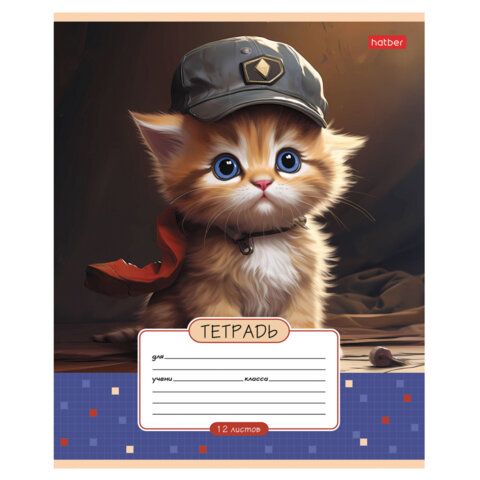 Тетрадь 12л. HATBER 20 шт. клетка, обложка картон, Мы-котики! (микс в спайке), 12Т5В1