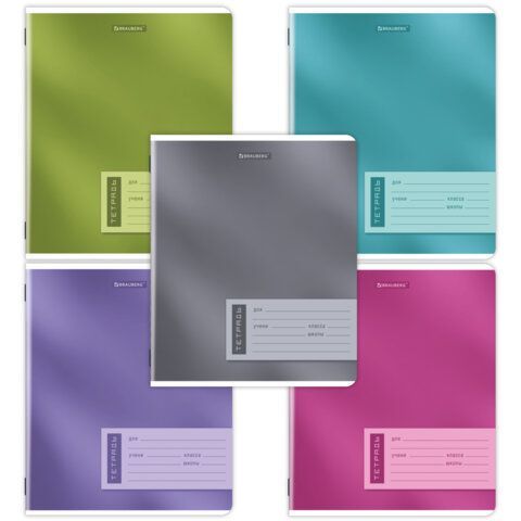 Тетрадь 18л. BRAUBERG 60 шт. клетка, обложка картон, ONE COLOUR, 107783