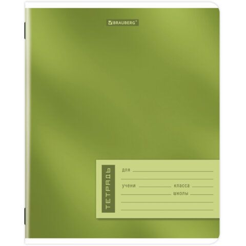 Тетрадь 18л. BRAUBERG 60 шт. клетка, обложка картон, ONE COLOUR, 107783