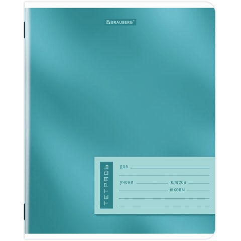 Тетрадь 18л. BRAUBERG 60 шт. клетка, обложка картон, ONE COLOUR, 107783