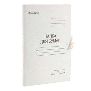 Папка для бумаг с завязками картонная мелованная BRAUBERG 10 шт., 280 г/м2, до 200 листов, 110924