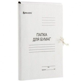 Папка для бумаг с завязками картонная BRAUBERG, 440 г/м2, до 200 листов, 110926