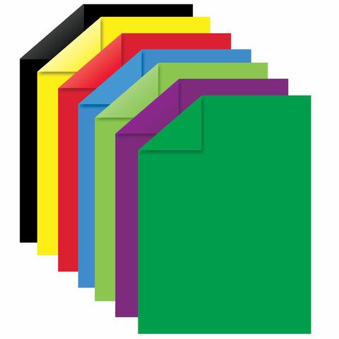 Картон цветной А4 2-сторонний МЕЛОВАННЫЙ EXTRA 7 цветов папка, ЮНЛАНДИЯ, 200х290 мм, &quot;ФЛАМИНГО&quot;, 111318