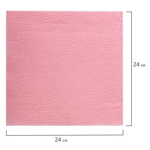 Салфетки бумажные, 250 штук, 24х24 см, LAIMA, красные (пастельный цвет), 100% целлюлоза, 111950