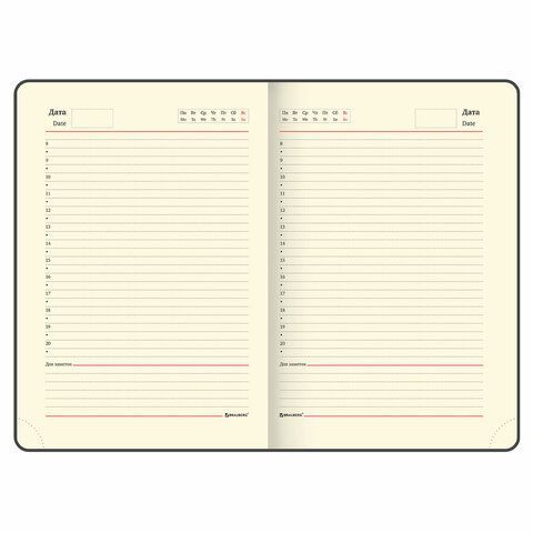 Ежедневник недатированный А5 (138х213 мм), BRAUBERG VISTA, под кожу, твердый, 136 л., &quot;Outline&quot;, 111995