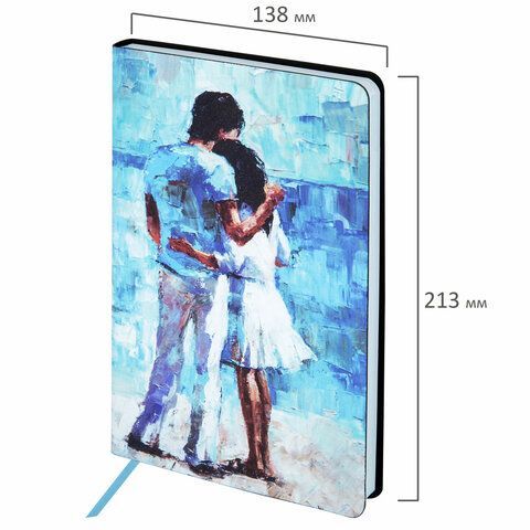 Ежедневник недатированный А5 (138х213 мм), BRAUBERG VISTA, под кожу, гибкий, 136 л., &quot;Amour&quot;, 111997