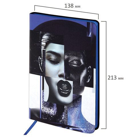 Ежедневник недатированный А5 (138х213 мм), BRAUBERG VISTA, под кожу, гибкий, 136 л., &quot;Vogue&quot;, 112003