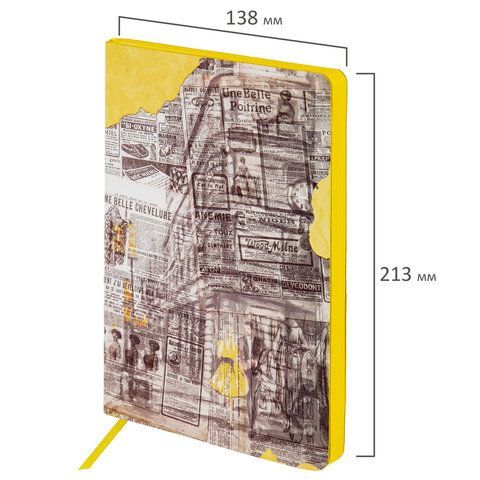 Ежедневник недатированный А5 (138х213 мм), BRAUBERG VISTA, под кожу, гибкий, 136 л., &quot;Noir&quot;, 112009