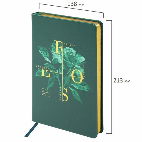 Ежедневник недатированный А5 (138х213 мм), BRAUBERG VISTA, под кожу, твердый, 136 л., &quot;Rose&quot;, 112019