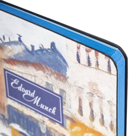 Блокнот А5 (143x210 мм), BRAUBERG VISTA &quot;Edvard Munch&quot;, под кожу, гибкий, 80 л., 112060