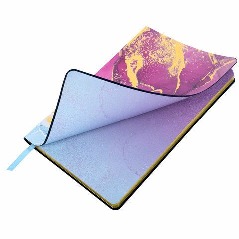 Блокнот А5 (143x210 мм), BRAUBERG VISTA &quot;Marble&quot;, под кожу, гибкий, 80 л., 112063