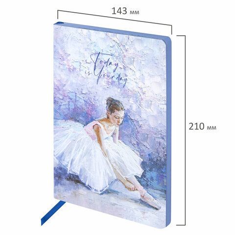 Блокнот А5 (143x210 мм), BRAUBERG VISTA &quot;Ballet&quot;, под кожу, гибкий, 80 л., 112066