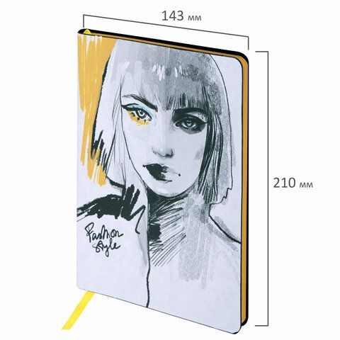 Блокнот А5 (143x210 мм), BRAUBERG VISTA &quot;Fashion Style&quot;, под кожу, гибкий, 80 л., 112067