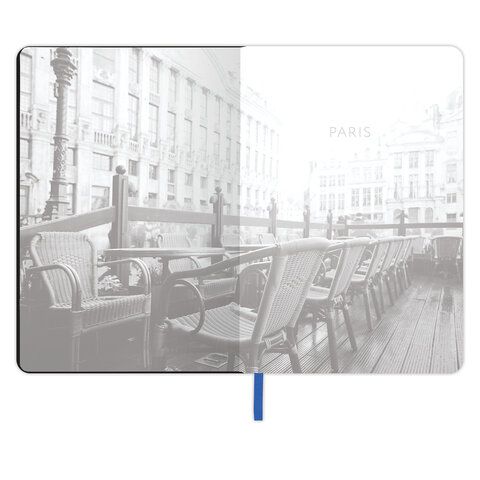 Блокнот А5 (143x210 мм), BRAUBERG VISTA &quot;Paris&quot;, под кожу, твердый, 80 л., 112069