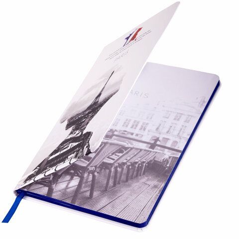 Блокнот А5 (143x210 мм), BRAUBERG VISTA &quot;Paris&quot;, под кожу, твердый, 80 л., 112069