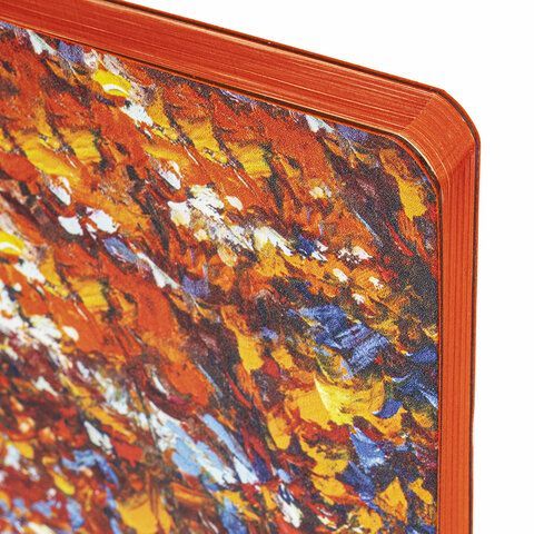 Блокнот А5 (143x210 мм), BRAUBERG VISTA &quot;Aqua Autumn&quot;, под кожу, гибкий, 80 л., 112072